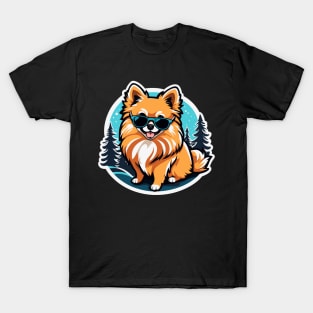 Pomeranian Christmas Drawing T-Shirt